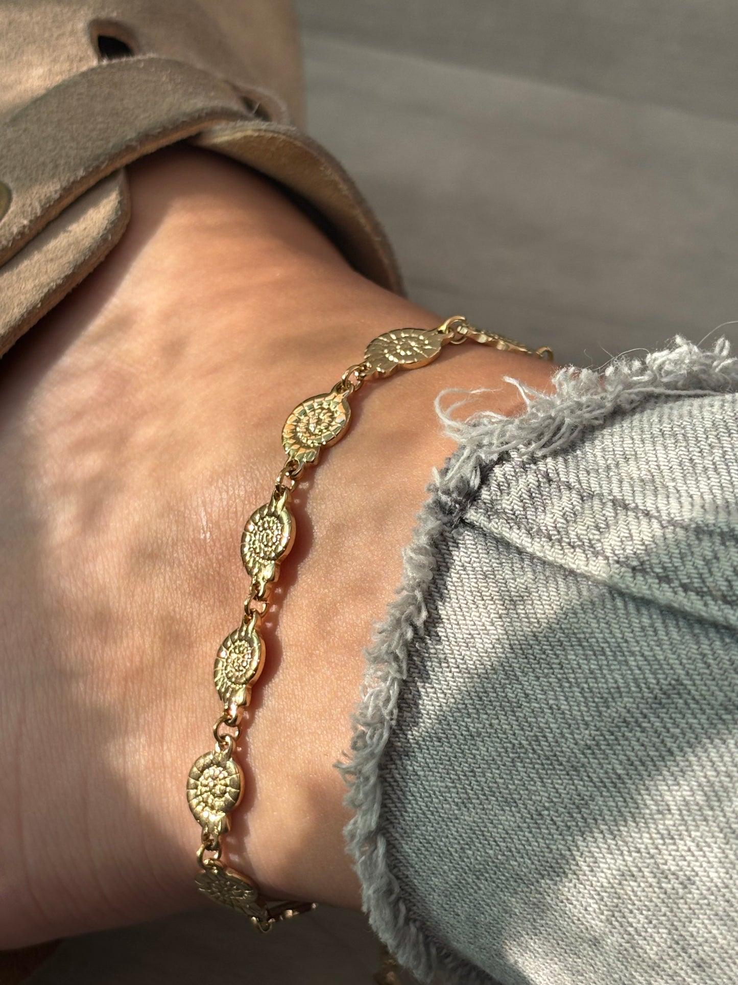 Bracelet cheville coquillages