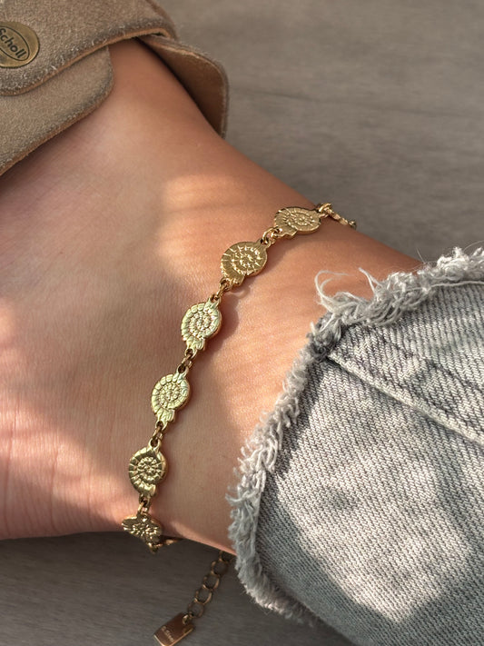 Bracelet cheville coquillages
